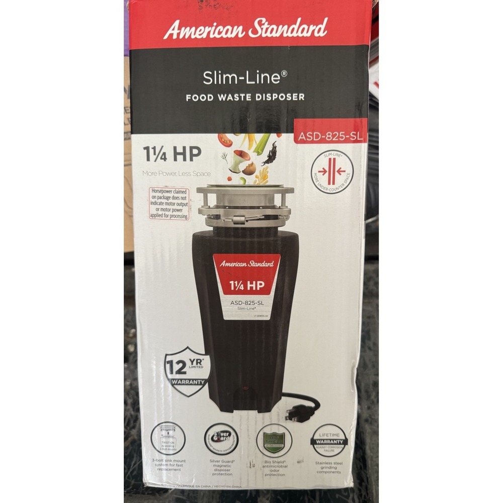 American Standard Slim Line 1.25HP Food Waste Disposer Select Color Black